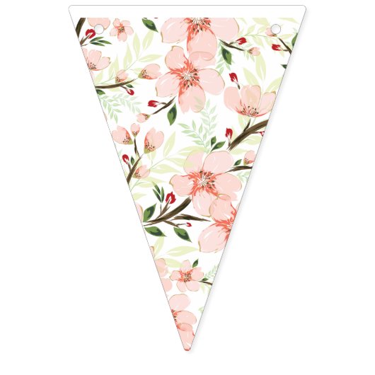 Pinke Blumen Wimpelkette (Dritte Fahne)