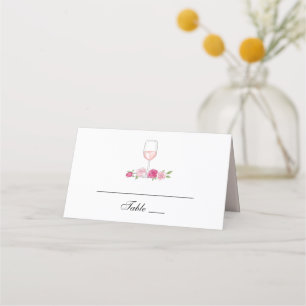 Pinke Blumen. Wine Glass. Hochzeit von eleganten R Platzkarte