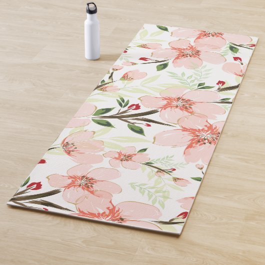 Pinke Blumen Yogamatte (Beispiel)