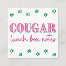 Pinke Cougar Print Name Lunch Notizen