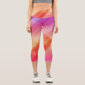 Pinke geometrische Capri-Leggings - Abstrakt moder Capri Leggings (Vorderseite)