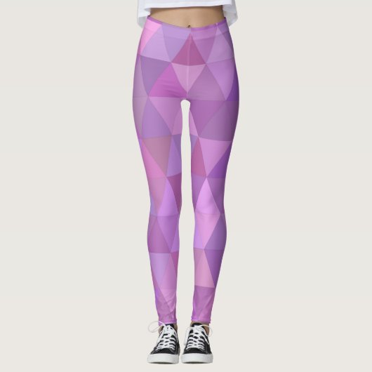 Pinke geometrische Leggings (Vorderseite)