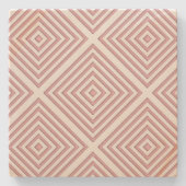 Pinke geometrische Quadrate Steinuntersetzer (Vorderseite)