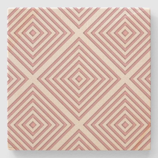 Pinke geometrische Quadrate Steinuntersetzer (Vorderseite)
