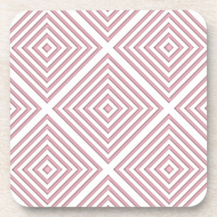 Pinke geometrische Quadrate Untersetzer