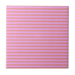Pinke geometrische Streifen Fliese