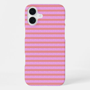 Pinke geometrische Streifen Geostreifen iPhone 16 Plus Hülle
