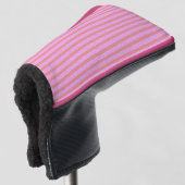 Pinke geometrische Streifen Golf Headcover (3/4 Vorderseite)