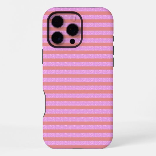Pinke geometrische Streifen iPhone Hülle (Rückseite)