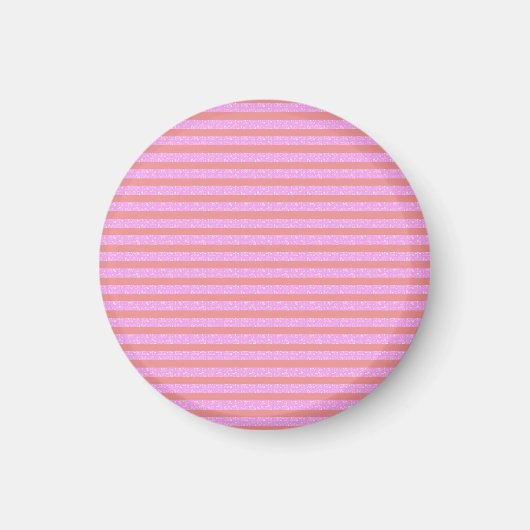 Pinke geometrische Streifen Magnet (Vorne)