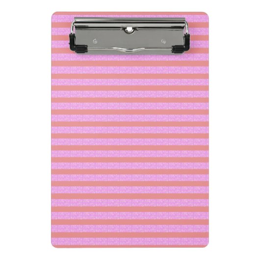 Pinke geometrische Streifen Mini Klemmbrett (Vorderseite)
