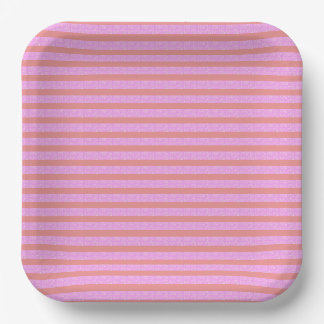Pinke geometrische Streifen Pappteller