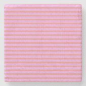 Pinke geometrische Streifen Steinuntersetzer (Vorderseite)
