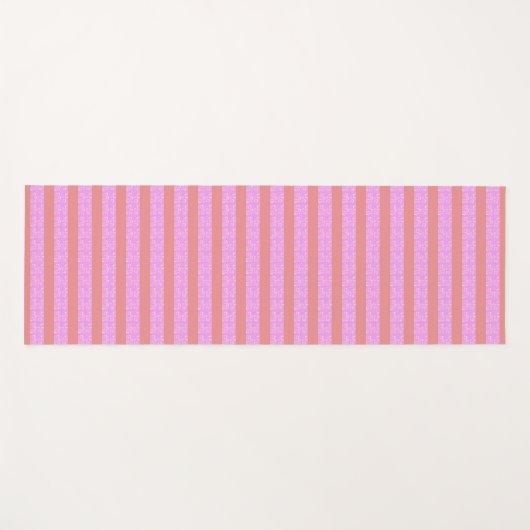 Pinke geometrische Streifen Yogamatte (Vorderseite (Horizontal))