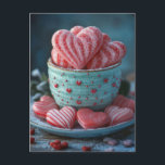 Pinke Herzen in Schüssel Valentinstag Postkarte<br><div class="desc">Überrasche deine Liebsten zum Valentinstag mit einer zauberhaften Botschaft! Unsere wunderschöne Postkarte zeigt ein liebevoll gestaltetes Papierkunst-Design mit Herzen,  die aus einem Umschlag sprießen. Perfekt,  um deine Gefühle auszudrücken und diesen besonderen Tag unvergesslich zu machen!</div>