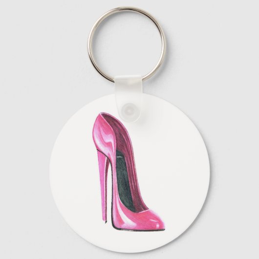 Pinke High Heel Shoel Art Schlüsselkette Schlüsselanhänger (Vorderseite)