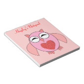 Pinke Liebe Heart Owl Anpassbare Notepad Notizblock (angewinkelt)