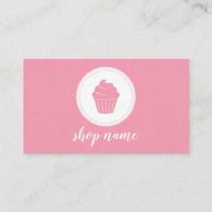 Pinke minimalistische Cupcake-Bäcker-Visitenkarte Visitenkarte