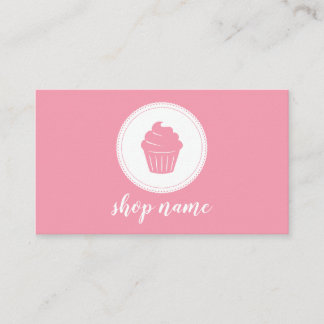 Pinke minimalistische Cupcake-Bäcker-Visitenkarte Visitenkarte