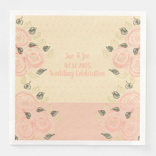 Pinke mit Polka-Punkten Serviette (Vorderseite)