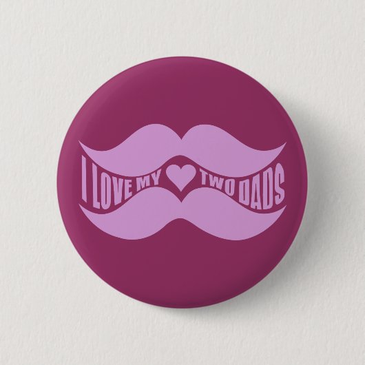 Pinke Mustaches benutzerdefinierte Taste Button (Vorderseite)
