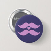 Pinke Mustaches benutzerdefinierte Taste Button (Vorne & Hinten)