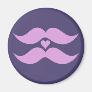 Pinke Mustaches benutzerdefinierte Taste Magnet