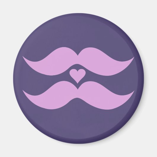Pinke Mustaches benutzerdefinierte Taste Magnet (Vorne)