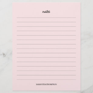 Pinke Personalisierte Namensnotizen Papierblätter Briefbogen