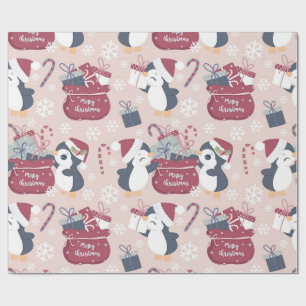 Pinke Pinguine Geschenkpapier