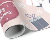 Pinke Pinguine  Geschenkpapier (Rolleneckpunkt)