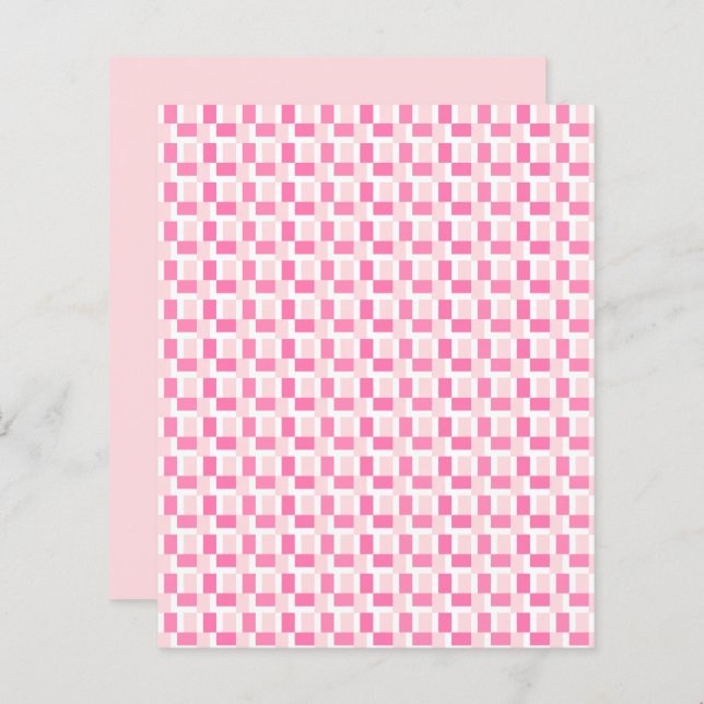 Pinke Quadrate Karo Geometrisches Scrapbook (Vorne/Hinten)