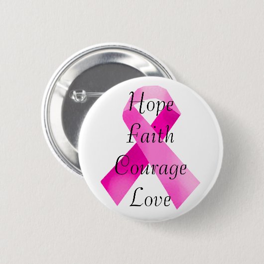 Pinke Ribbon Faith Button (Vorne & Hinten)