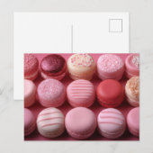Pinke süße Macarones Valentinstag Postkarte (Vorne/Hinten)
