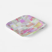 Pinke und blaue geometrische Abstraktion Pappteller (Gewinkelt)