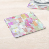 Pinke und blaue geometrische Abstraktion Rechteckiger Pappuntersetzer (angewinkelt)