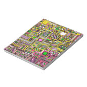 Pinke und gelbe geometrische Formen Pop Art Punk Notizblock (Rotiert)