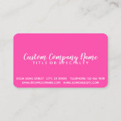 Pinke und Schokoladenstämme Visitenkarte (Rückseite)