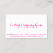 Pinke und Schokoladenstämme Visitenkarte (Rückseite)