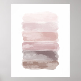 Pinke Wasserfarbe Pinselstriche Poster