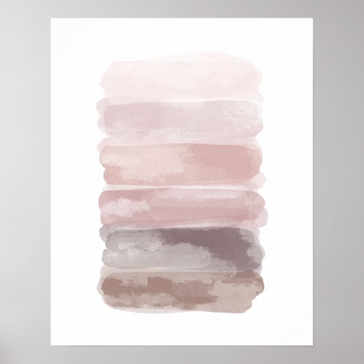 Pinke Wasserfarbe Pinselstriche Poster (Vorne)