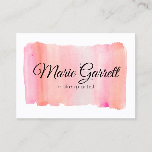 Pinke Wasserfarbe Pinselstriche Terminkarte (Rückseite)