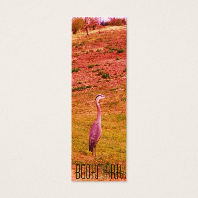 Pinked Egret Heron LESEZEICHEN (Vorderseite)