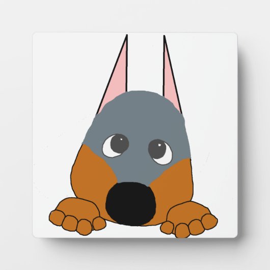 Pinkeln Dobermann blau und rost Fotoplatte (Vorderseite)