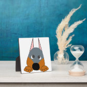 Pinkeln Dobermann blau und rost Fotoplatte (InSitu)