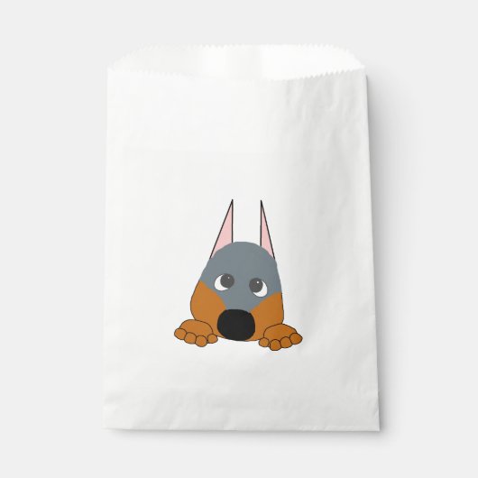 Pinkeln Dobermann blau und rost Geschenktütchen (Vorderseite)