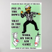 Pinkeln Sie nicht auf dem Sitzplakat für Männer Poster (Vorne)