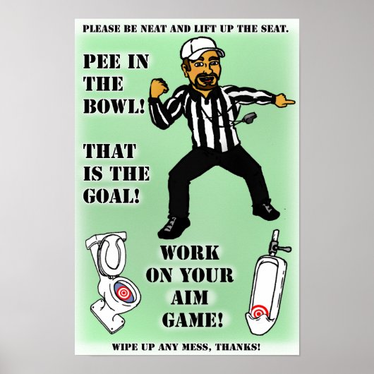 Pinkeln Sie nicht auf dem Sitzplakat für Männer Poster (Vorne)