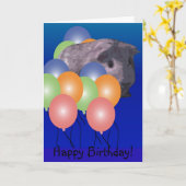 Pinkend Guinea Schwein, Happy Birthday! Karte (Gelbe Blume)