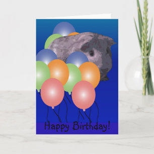 Pinkend Guinea Schwein, Happy Birthday! Karte